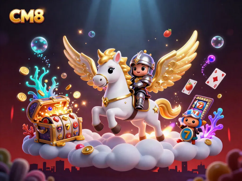 Experience thrilling gameplay with CM8 as a celestial horse gallops through an explosion of casino jackpots.