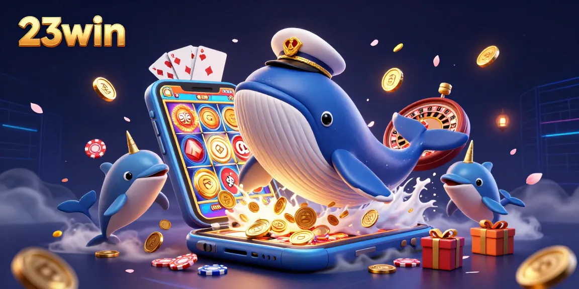 Engage with thrilling 23win casino experiences featuring a whale and narwhal in a dynamic gaming scene.