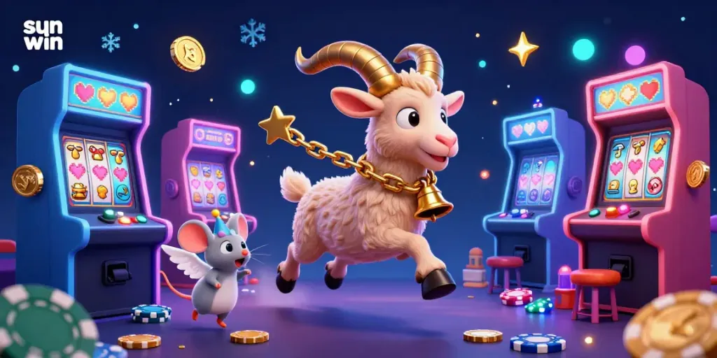 Experience the thrilling adventure at sun win casino, filled with festive fun and colorful arcade elements.