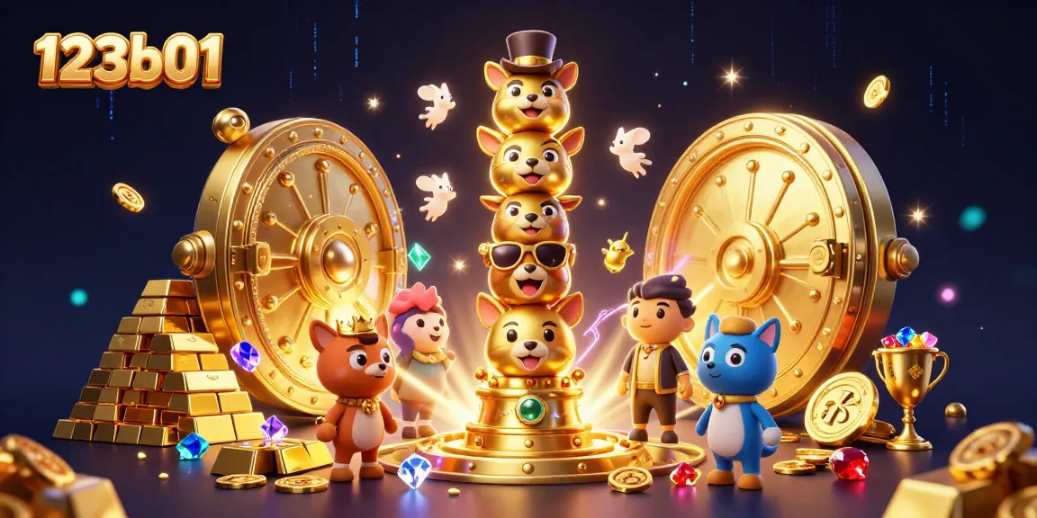 Experience exciting gaming at 123b01 with a vibrant casino scene full of treasures and dynamic characters.