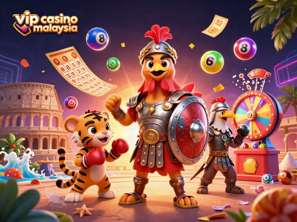 Engage in vibrant gaming excitement with vip casino malaysia's captivating 3D rendering.