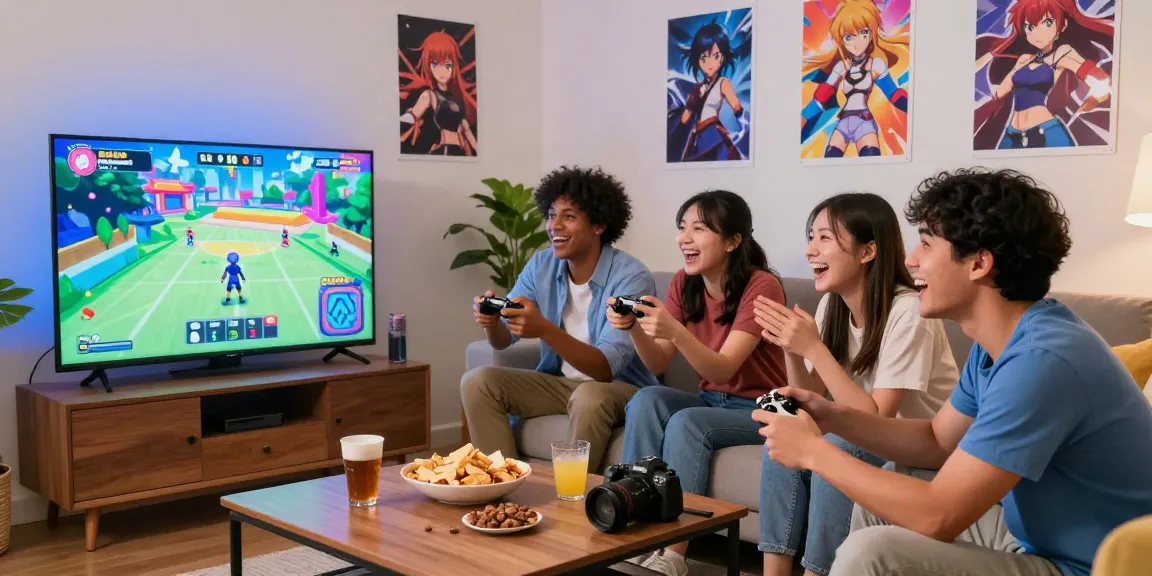 Friends enjoying a hentaigame together in a lively gaming session.
