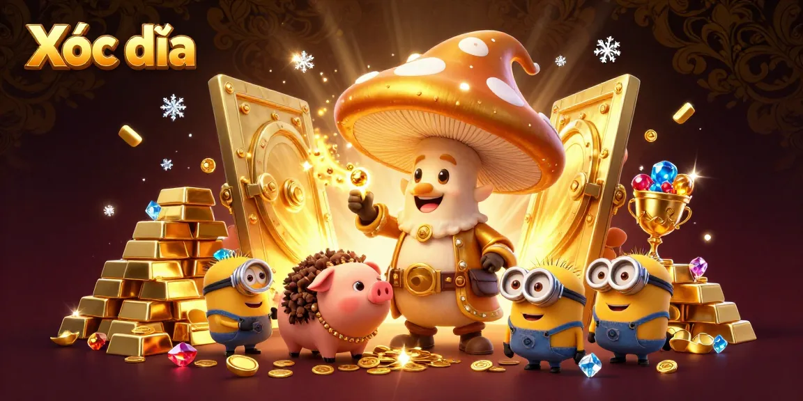 Xóc đĩa unleashes treasure and excitement with magic and charming characters in a vibrant casino scene.